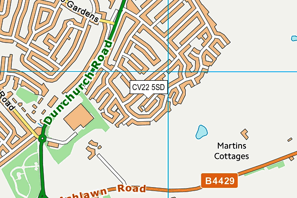 CV22 5SD map - OS VectorMap District (Ordnance Survey)