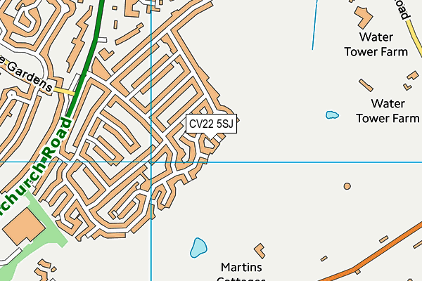 CV22 5SJ map - OS VectorMap District (Ordnance Survey)