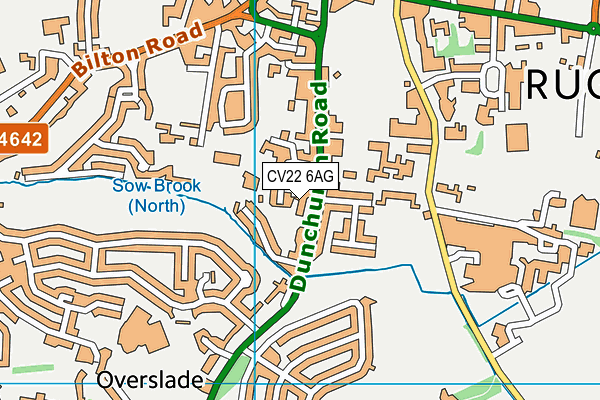 CV22 6AG map - OS VectorMap District (Ordnance Survey)