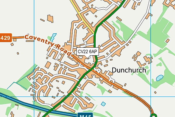 CV22 6AP map - OS VectorMap District (Ordnance Survey)