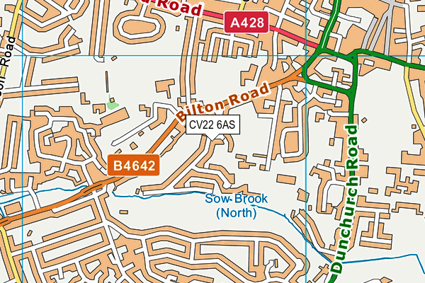 CV22 6AS map - OS VectorMap District (Ordnance Survey)