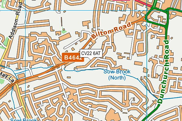 CV22 6AT map - OS VectorMap District (Ordnance Survey)