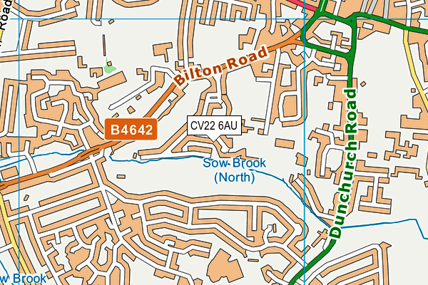 CV22 6AU map - OS VectorMap District (Ordnance Survey)