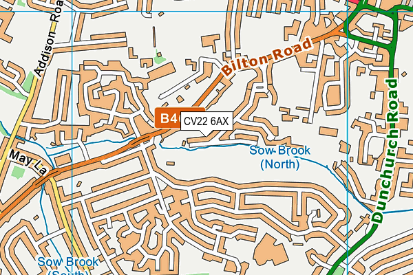 CV22 6AX map - OS VectorMap District (Ordnance Survey)