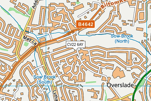 CV22 6AY map - OS VectorMap District (Ordnance Survey)