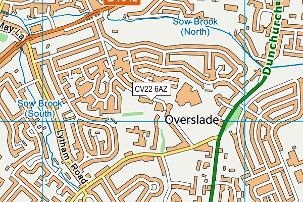 CV22 6AZ map - OS VectorMap District (Ordnance Survey)