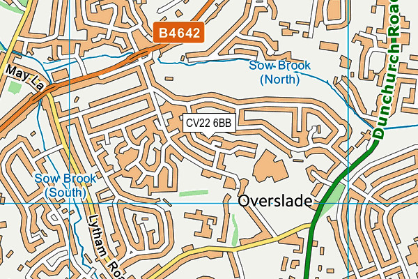 CV22 6BB map - OS VectorMap District (Ordnance Survey)