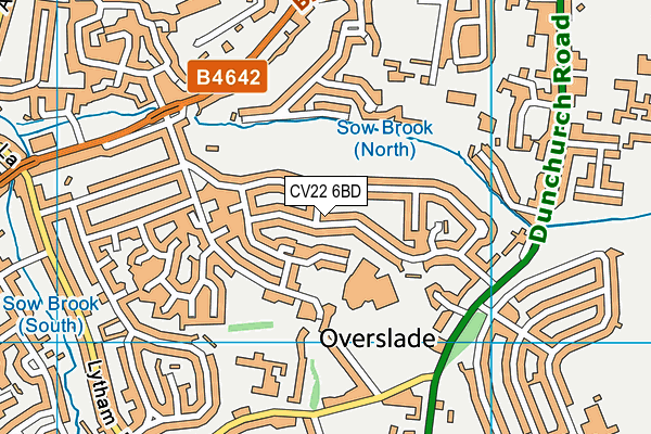 CV22 6BD map - OS VectorMap District (Ordnance Survey)