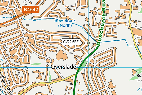 CV22 6BE map - OS VectorMap District (Ordnance Survey)