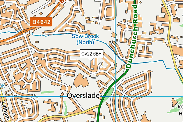 CV22 6BH map - OS VectorMap District (Ordnance Survey)