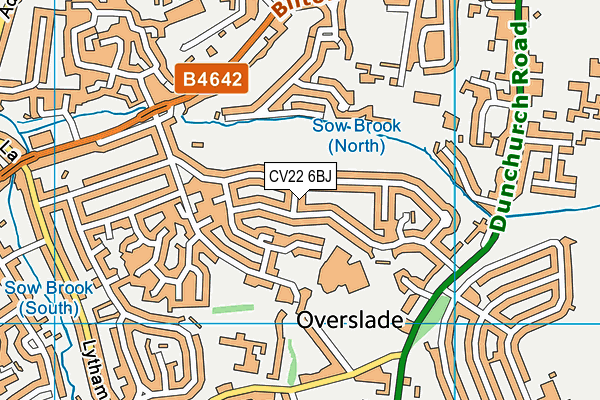 CV22 6BJ map - OS VectorMap District (Ordnance Survey)