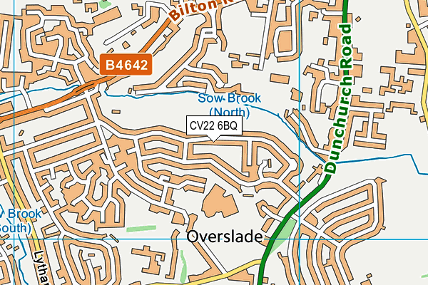 CV22 6BQ map - OS VectorMap District (Ordnance Survey)