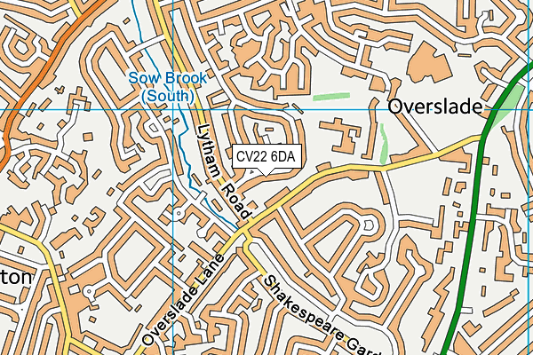 CV22 6DA map - OS VectorMap District (Ordnance Survey)