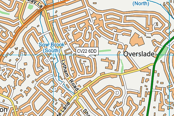 CV22 6DD map - OS VectorMap District (Ordnance Survey)