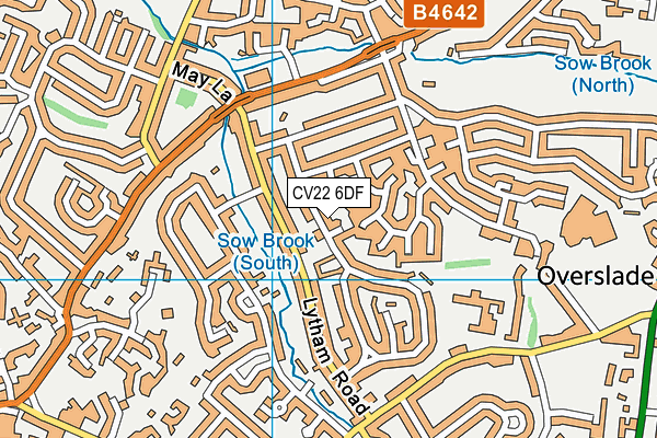 CV22 6DF map - OS VectorMap District (Ordnance Survey)