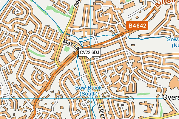 CV22 6DJ map - OS VectorMap District (Ordnance Survey)