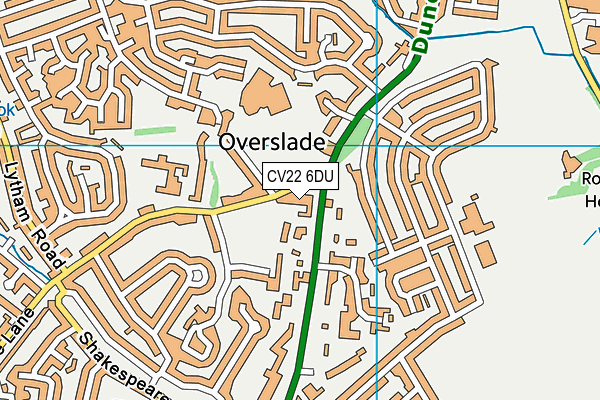 CV22 6DU map - OS VectorMap District (Ordnance Survey)