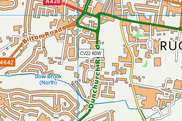 CV22 6DW map - OS VectorMap District (Ordnance Survey)