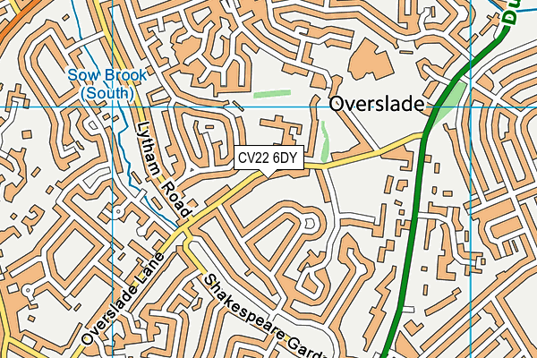 CV22 6DY map - OS VectorMap District (Ordnance Survey)