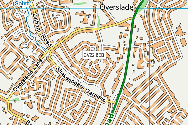 CV22 6EB map - OS VectorMap District (Ordnance Survey)