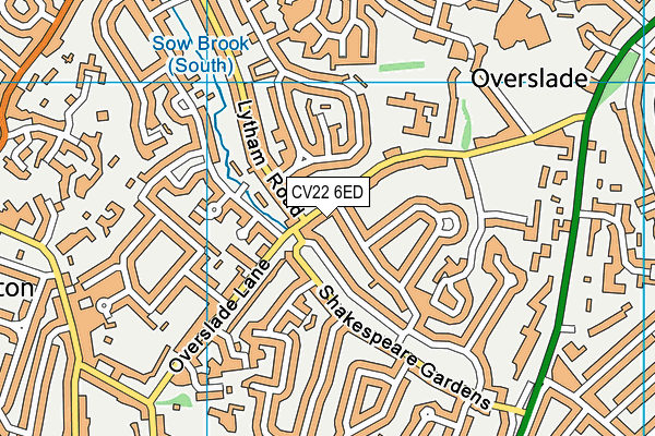 CV22 6ED map - OS VectorMap District (Ordnance Survey)