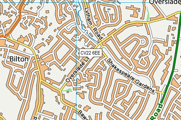 CV22 6EE map - OS VectorMap District (Ordnance Survey)