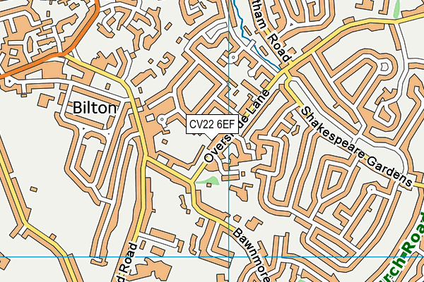 CV22 6EF map - OS VectorMap District (Ordnance Survey)