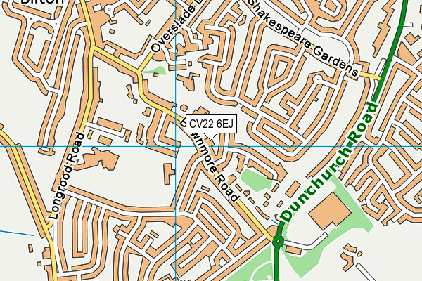 CV22 6EJ map - OS VectorMap District (Ordnance Survey)