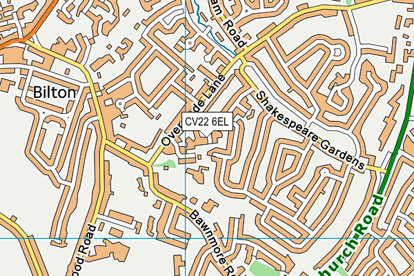 CV22 6EL map - OS VectorMap District (Ordnance Survey)