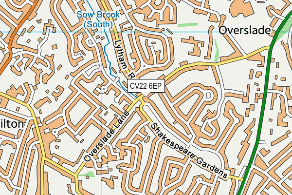CV22 6EP map - OS VectorMap District (Ordnance Survey)