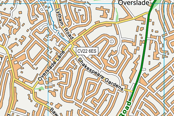 CV22 6ES map - OS VectorMap District (Ordnance Survey)