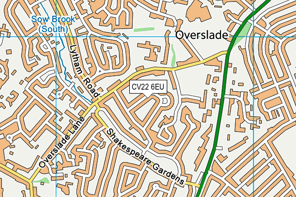 CV22 6EU map - OS VectorMap District (Ordnance Survey)