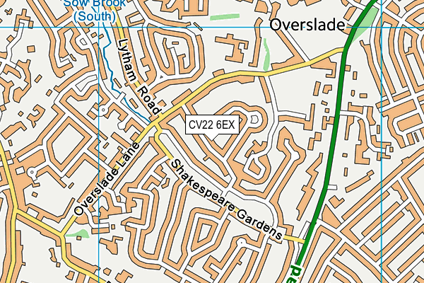 CV22 6EX map - OS VectorMap District (Ordnance Survey)