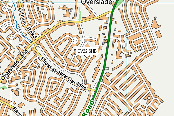 CV22 6HB map - OS VectorMap District (Ordnance Survey)