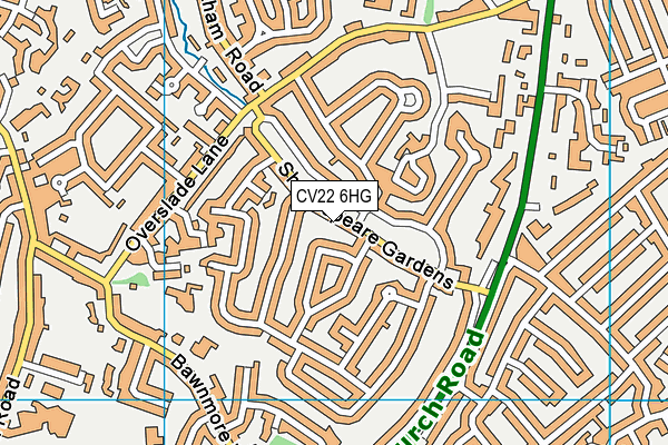 CV22 6HG map - OS VectorMap District (Ordnance Survey)