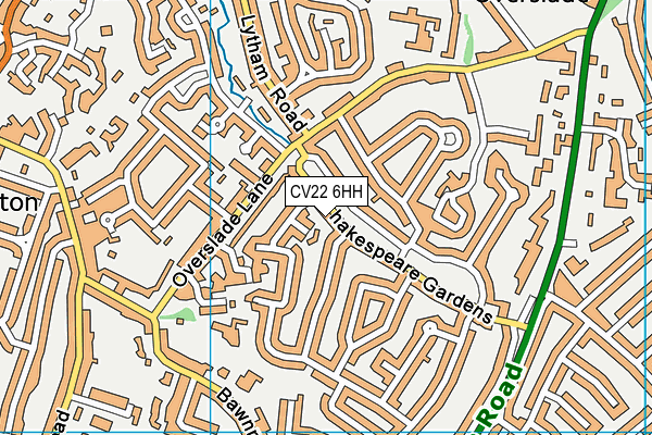 CV22 6HH map - OS VectorMap District (Ordnance Survey)