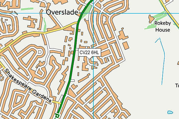 CV22 6HL map - OS VectorMap District (Ordnance Survey)
