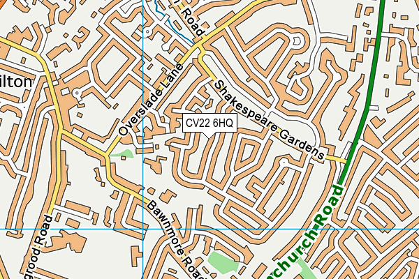 CV22 6HQ map - OS VectorMap District (Ordnance Survey)