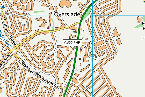 CV22 6HR map - OS VectorMap District (Ordnance Survey)
