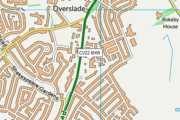 CV22 6HW map - OS VectorMap District (Ordnance Survey)