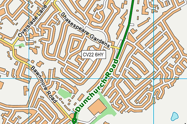 CV22 6HY map - OS VectorMap District (Ordnance Survey)