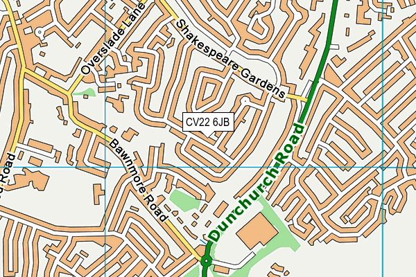 CV22 6JB map - OS VectorMap District (Ordnance Survey)