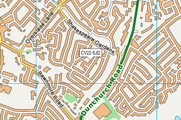 CV22 6JD map - OS VectorMap District (Ordnance Survey)