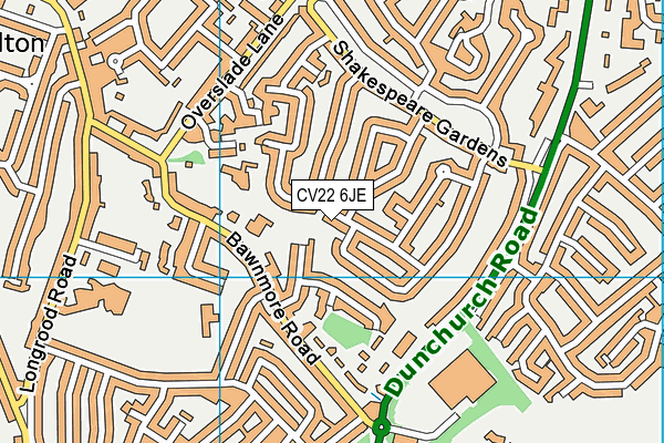 CV22 6JE map - OS VectorMap District (Ordnance Survey)