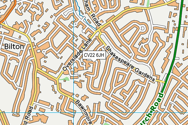 CV22 6JH map - OS VectorMap District (Ordnance Survey)