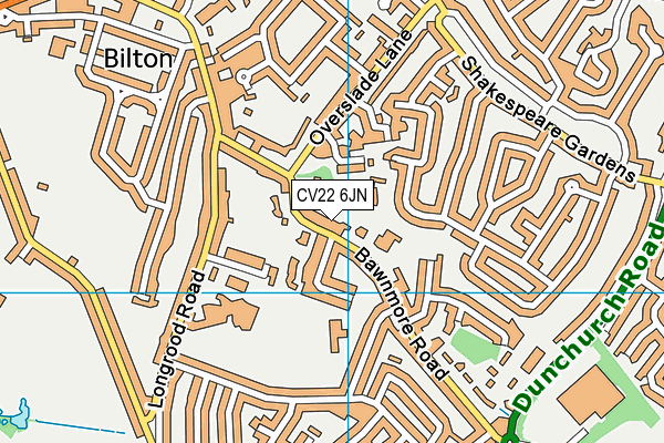 CV22 6JN map - OS VectorMap District (Ordnance Survey)