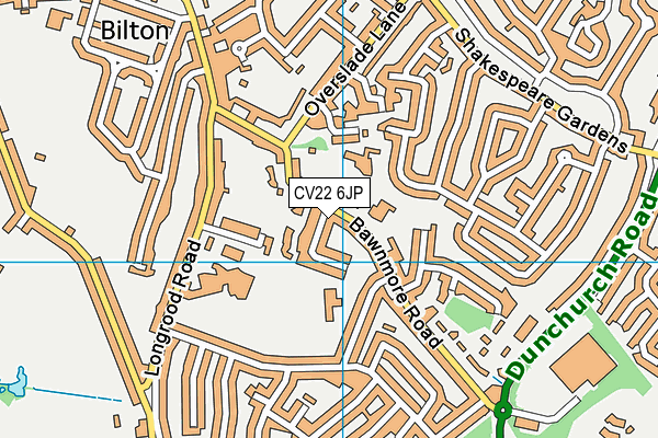 CV22 6JP map - OS VectorMap District (Ordnance Survey)