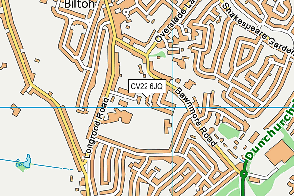 CV22 6JQ map - OS VectorMap District (Ordnance Survey)