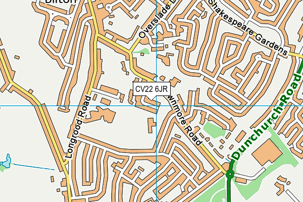 CV22 6JR map - OS VectorMap District (Ordnance Survey)