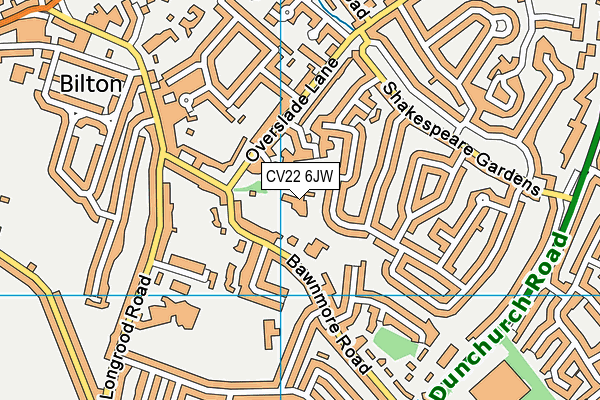 CV22 6JW map - OS VectorMap District (Ordnance Survey)